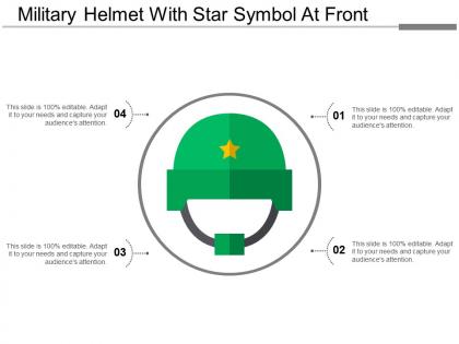 Military helmet with star symbol at front