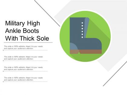 Military high ankle boots with thick sole
