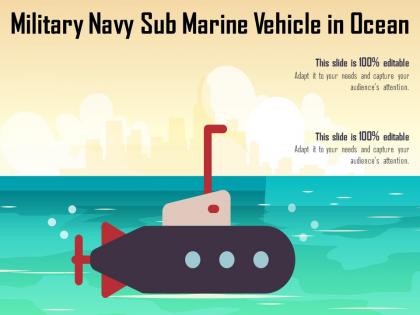 Military navy sub marine vehicle in ocean