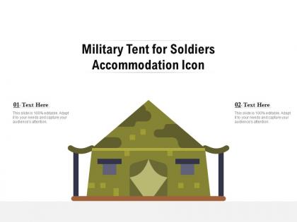 Military tent for soldiers accommodation icon