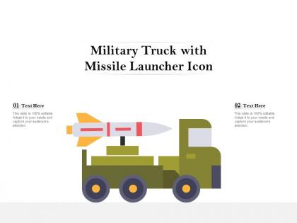 Military truck with missile launcher icon