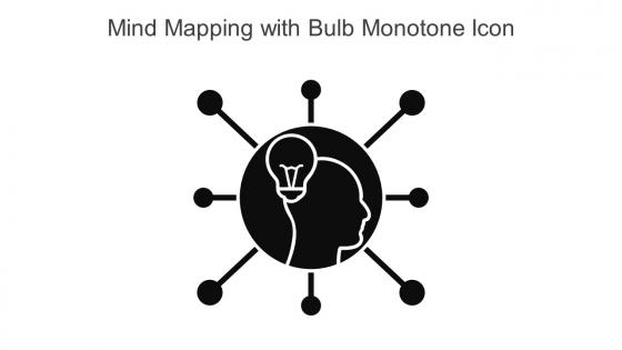 Mind Mapping With Bulb Monotone Icon In Powerpoint Pptx Png And Editable Eps Format