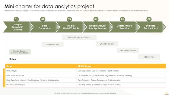 Mini Charter For Data Analytics Project Business Analytics Transformation Toolkit
