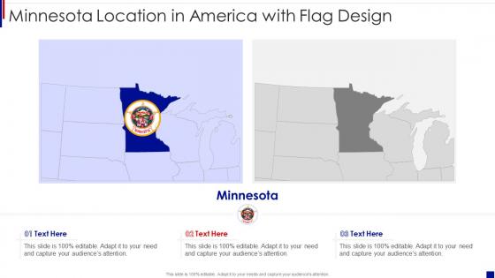 Minnesota location in america with flag design