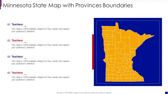 Minnesota state map with provinces boundaries