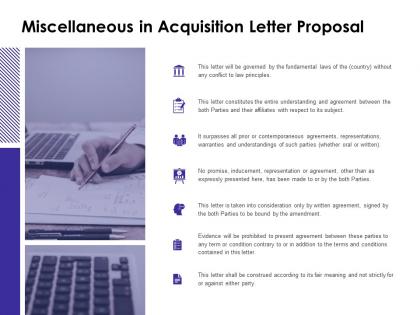 Miscellaneous in acquisition letter proposal checklist ppt powerpoint slides