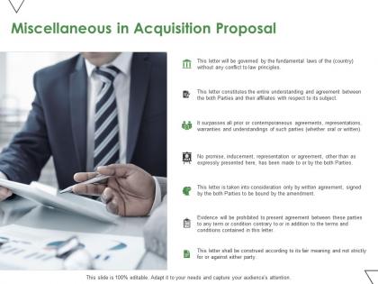 Miscellaneous in acquisition proposal ppt powerpoint presentation model influencers