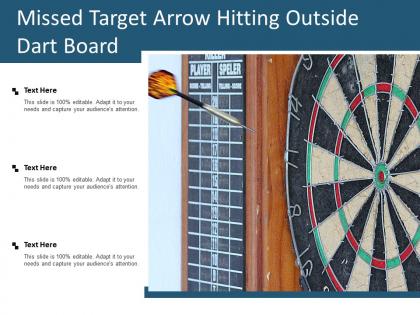 Missed target arrow hitting outside dart board