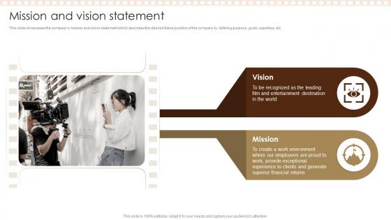 Mission And Vision Statement Film Studio Company Profile Ppt Formats