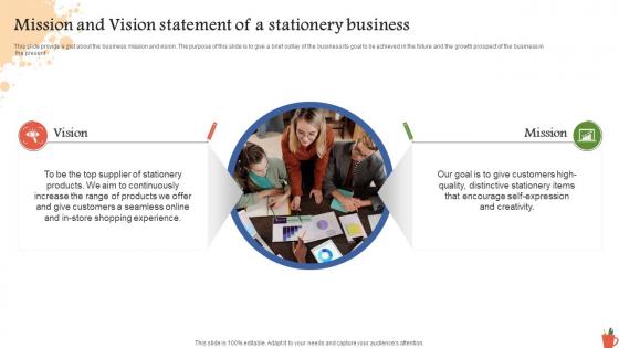 Mission And Vision Statement Of A Stationery Business Consumer Stationery Business BP SS