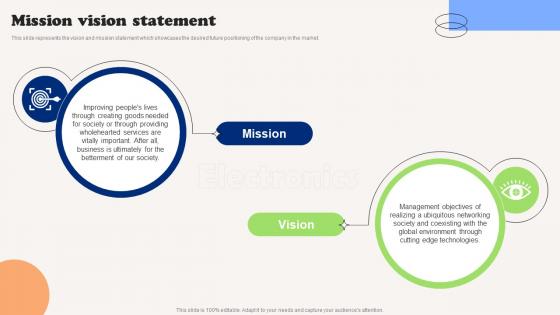 Mission Vision Statement Electronics Company Profile CP SS V