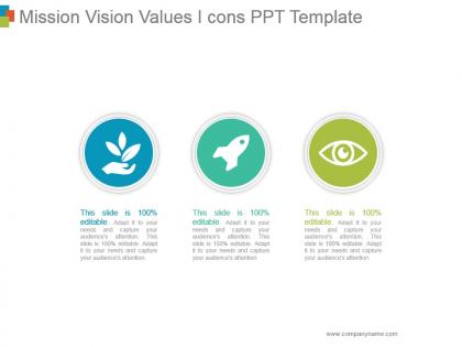 Mission vision values icons ppt template