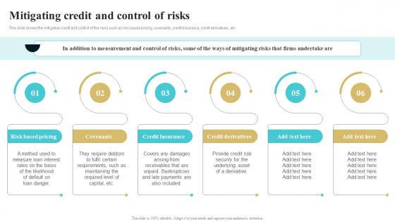 Mitigating Credit And Control Of Risks Bank Risk Management Tools And Techniques