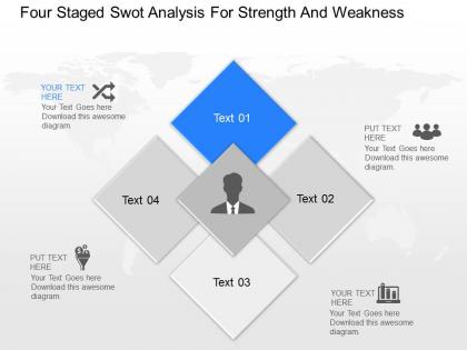 Ml four staged swot analysis for strength and weakness powerpoint temptate