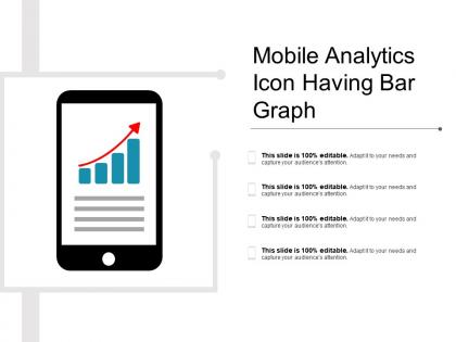 Mobile analytics icon having bar graph