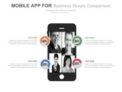Mobile app for business people comparison powerpoint slides
