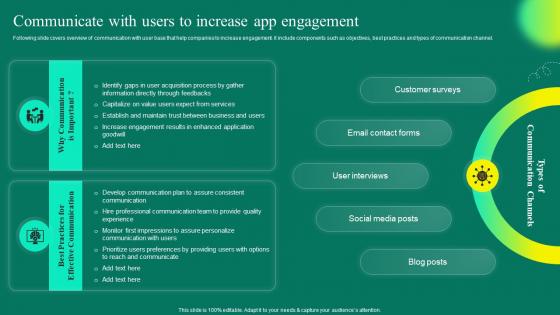 Mobile App User Acquisition Strategy Communicate With Users To Increase App Engagement