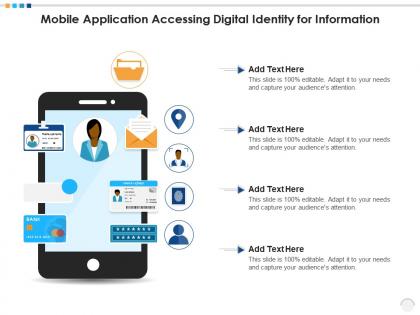 Mobile application accessing digital identity for information