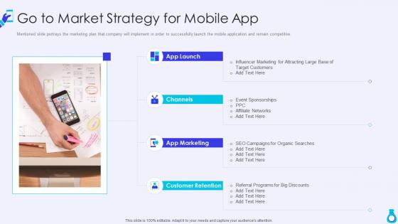 Mobile application seed funding pitch deck go to market strategy for mobile app