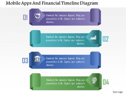 Mobile apps and financial timeline diagram powerpoint templates
