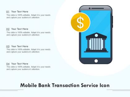 Mobile bank transaction service icon