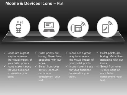 Mobile computer wifi connection tablet ppt icons graphics