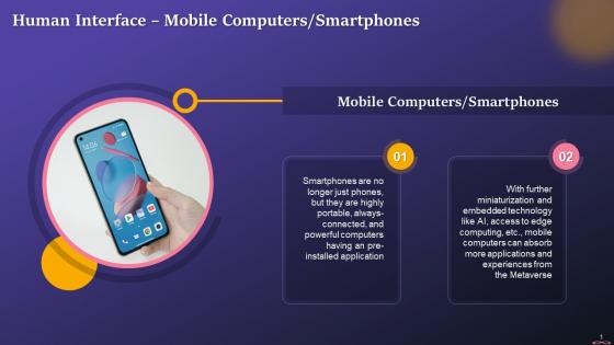 Mobile Computers In Metaverse Human Interface Training Ppt