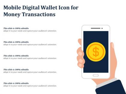 Mobile digital wallet icon for money transactions