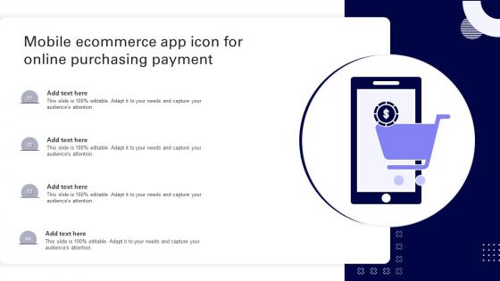 Mobile Ecommerce App Icon For Online Purchasing Payment