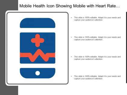 Mobile health icon showing mobile with heart rate and doctor symbol