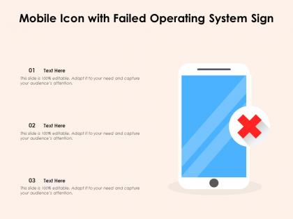 Mobile icon with failed operating system sign