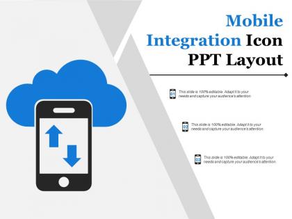 Mobile integration icon ppt layout