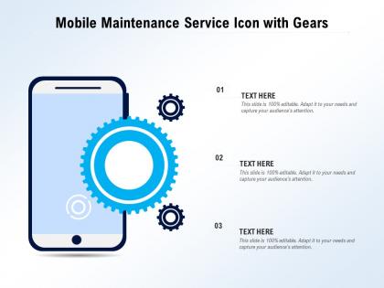 Mobile maintenance service icon with gears
