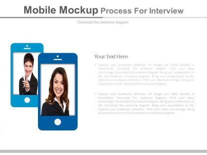 Mobile mock up process for interview flat powerpoint design