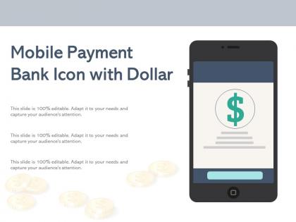 Mobile payment bank icon with dollar
