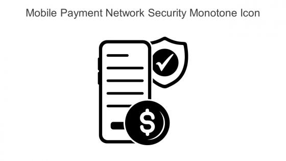 Mobile Payment Network Security Monotone Icon In Powerpoint Pptx Png And Editable Eps Format