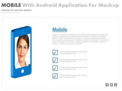 Mobile with android application for mock up flat powerpoint design