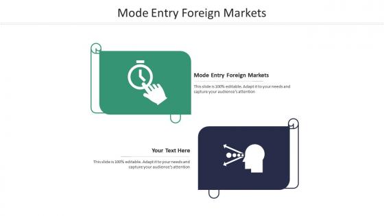 Mode entry foreign markets ppt powerpoint presentation ideas shapes cpb