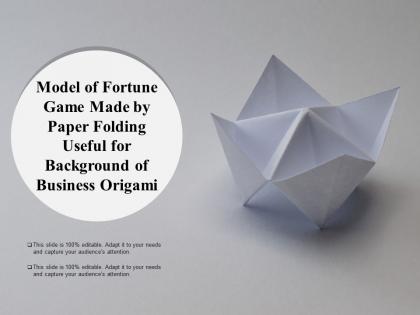 Model of fortune game made by paper folding useful for background of business origami