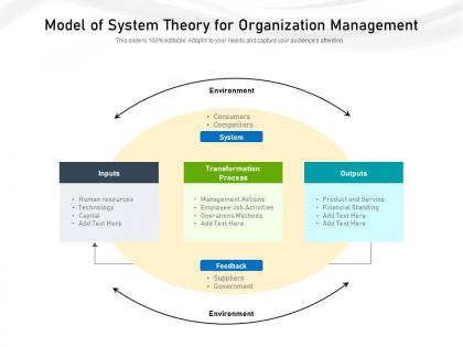 Model of system theory for organization management