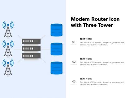 Modem router icon with three tower