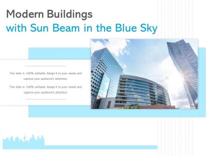 Modern buildings with sunbeam in the blue sky
