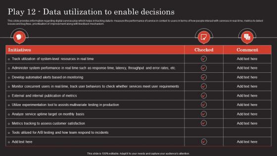 Modern Technology Stack Playbook Play 12 Data Utilization To Enable Decisions
