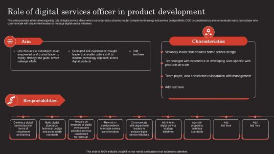 Modern Technology Stack Playbook Role Of Digital Services Officer In Product Development