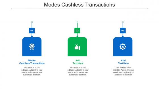 Modes Cashless Transactions Ppt Powerpoint Presentation Infographics Clipart Cpb