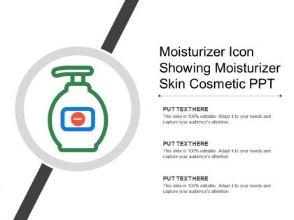 Moisturizer icon showing moisturizer skin cosmetic ppt