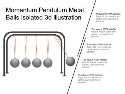 Momentum pendulum metal balls isolated 3d illustration
