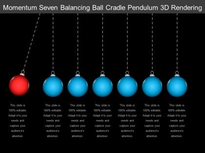 Momentum seven balancing ball cradle pendulum 3d rendering