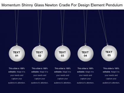 Momentum shinny glass newton cradle for design element pendulum