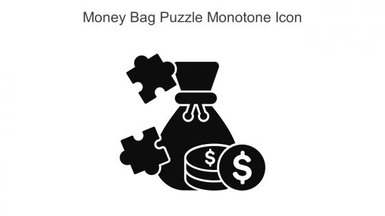 Money Bag Puzzle Monotone Icon In Powerpoint Pptx Png And Editable Eps Format